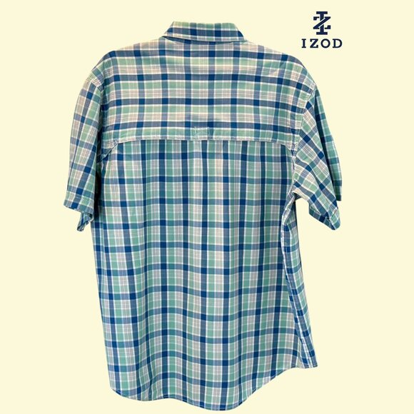 IZOD Men's SurfCaster Cooling Sports Fishing Short Sleeve Button Down Shirt - Picture 2 of 10